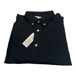 Van Heusen Men's Dark Shirt with White Buttons